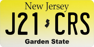 NJ license plate J21CRS
