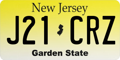 NJ license plate J21CRZ