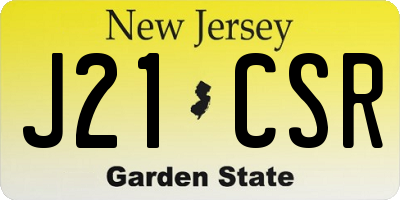 NJ license plate J21CSR