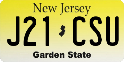 NJ license plate J21CSU