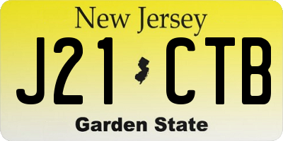 NJ license plate J21CTB