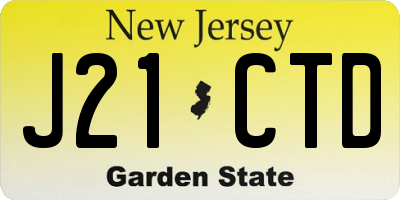 NJ license plate J21CTD