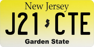 NJ license plate J21CTE