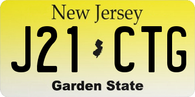 NJ license plate J21CTG