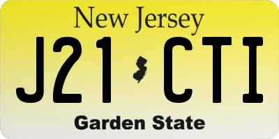 NJ license plate J21CTI