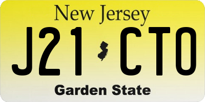 NJ license plate J21CTO