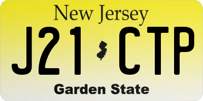NJ license plate J21CTP