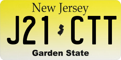 NJ license plate J21CTT