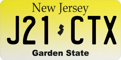 NJ license plate J21CTX
