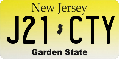 NJ license plate J21CTY