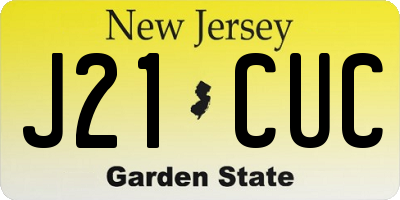 NJ license plate J21CUC