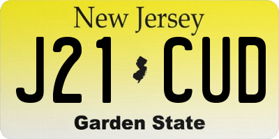 NJ license plate J21CUD