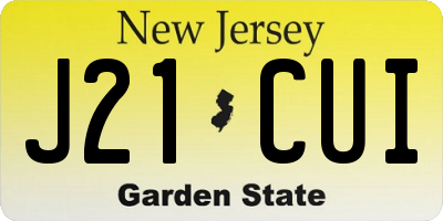 NJ license plate J21CUI