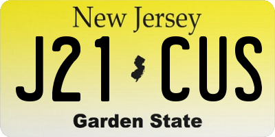 NJ license plate J21CUS