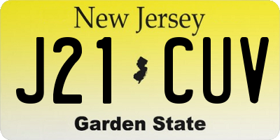 NJ license plate J21CUV