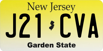 NJ license plate J21CVA