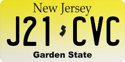 NJ license plate J21CVC