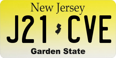 NJ license plate J21CVE