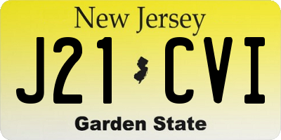 NJ license plate J21CVI