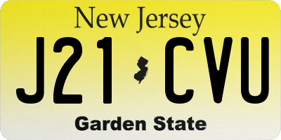 NJ license plate J21CVU