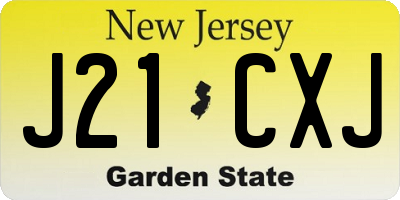 NJ license plate J21CXJ