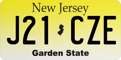 NJ license plate J21CZE