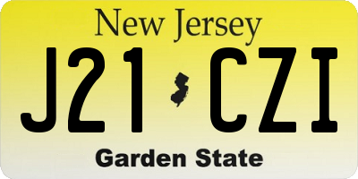 NJ license plate J21CZI