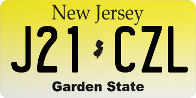NJ license plate J21CZL