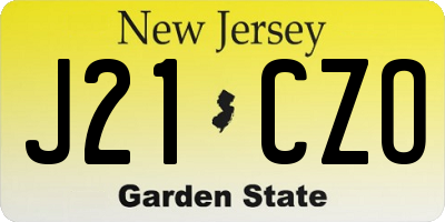 NJ license plate J21CZO