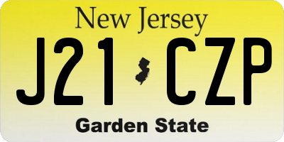 NJ license plate J21CZP
