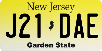 NJ license plate J21DAE