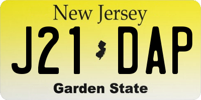 NJ license plate J21DAP