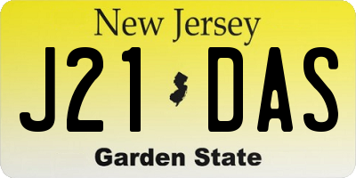 NJ license plate J21DAS