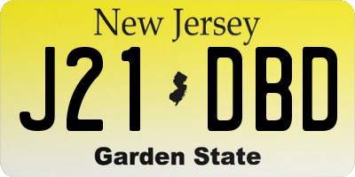 NJ license plate J21DBD