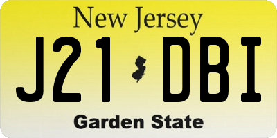 NJ license plate J21DBI