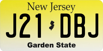 NJ license plate J21DBJ