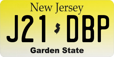 NJ license plate J21DBP
