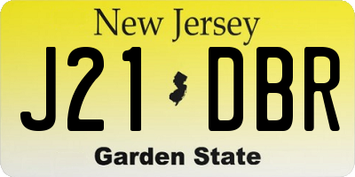 NJ license plate J21DBR