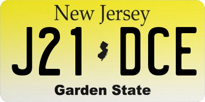 NJ license plate J21DCE
