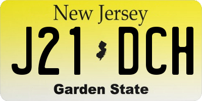 NJ license plate J21DCH