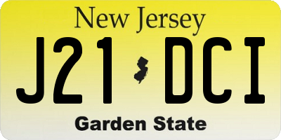 NJ license plate J21DCI