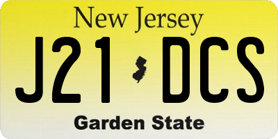 NJ license plate J21DCS