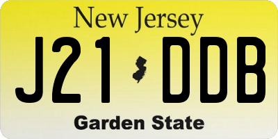 NJ license plate J21DDB