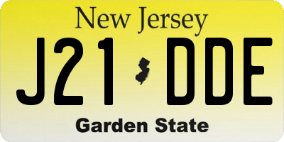 NJ license plate J21DDE