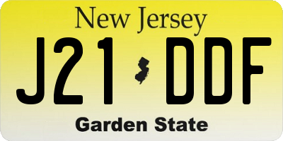 NJ license plate J21DDF