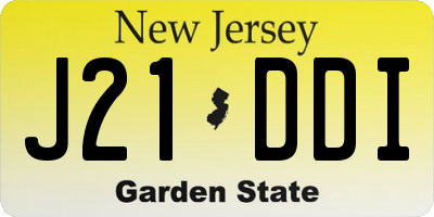 NJ license plate J21DDI