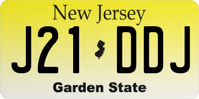 NJ license plate J21DDJ