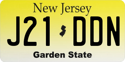 NJ license plate J21DDN