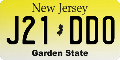 NJ license plate J21DDO