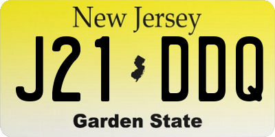 NJ license plate J21DDQ